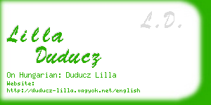 lilla duducz business card